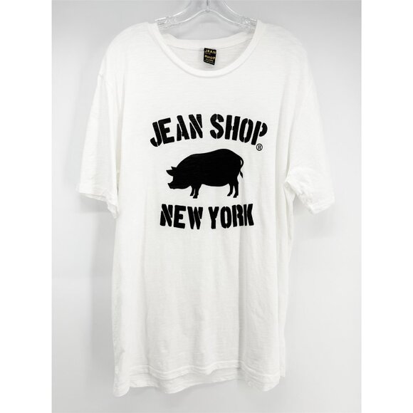 JEAN-SHOP NYC Men's White T-Shirt Graphic XL - Picture 1 of 7